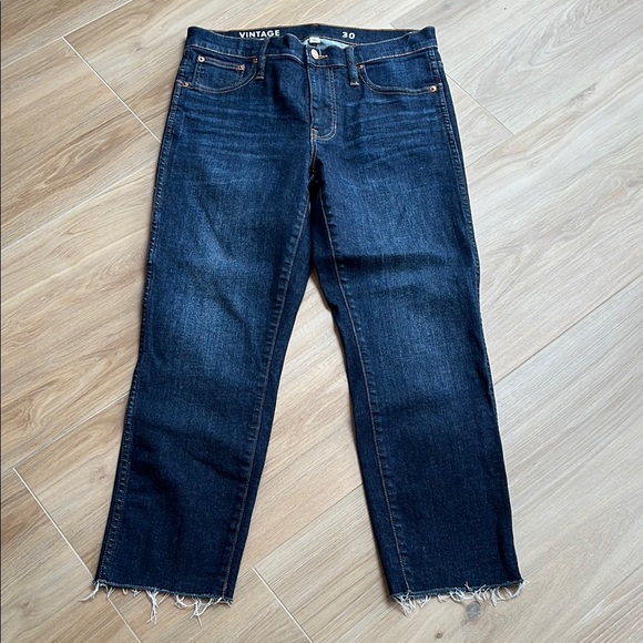 J. Crew Vintage Slim Straight Jeans - Dark Blue Sz 30 - Picture 4 of 9